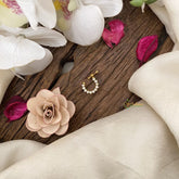 Vriksham Unique  Golden Look Alike Naths/Nose pin-White-G17517